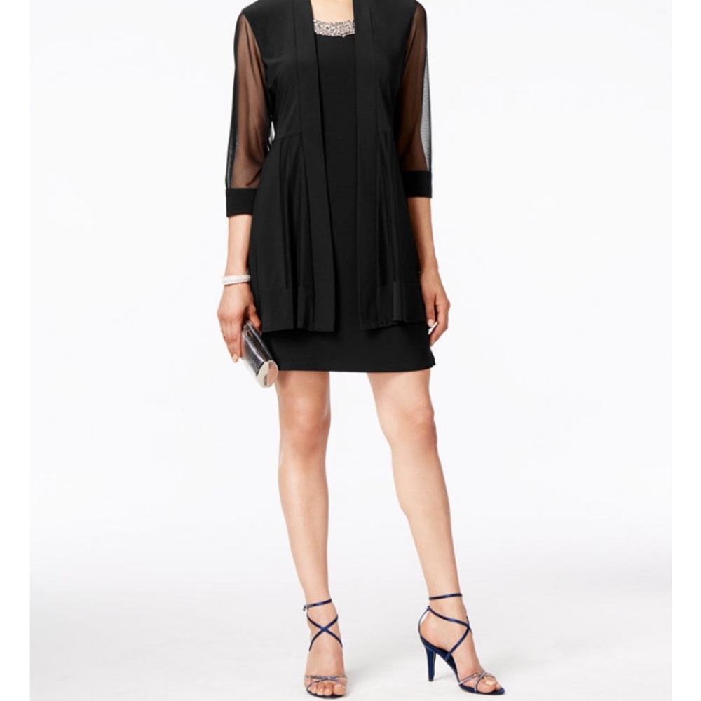 R $ M Richards Embellished Dress and Illusion Duster Jacket.  Worn one time!
